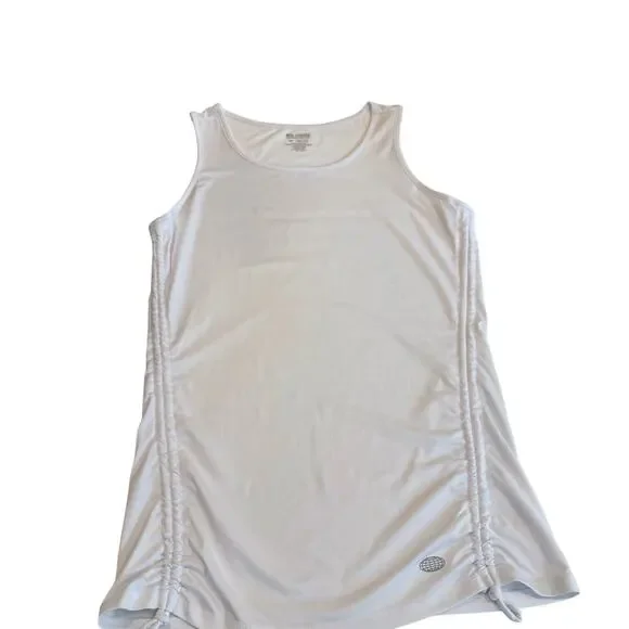 Reel Legends White Sleeveless Adjustable Ruched Side Tank Top Performance Fabric - Picture 10 of 16